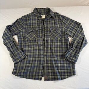 Classic Plaid Button-Down Shirt in Blue and Green